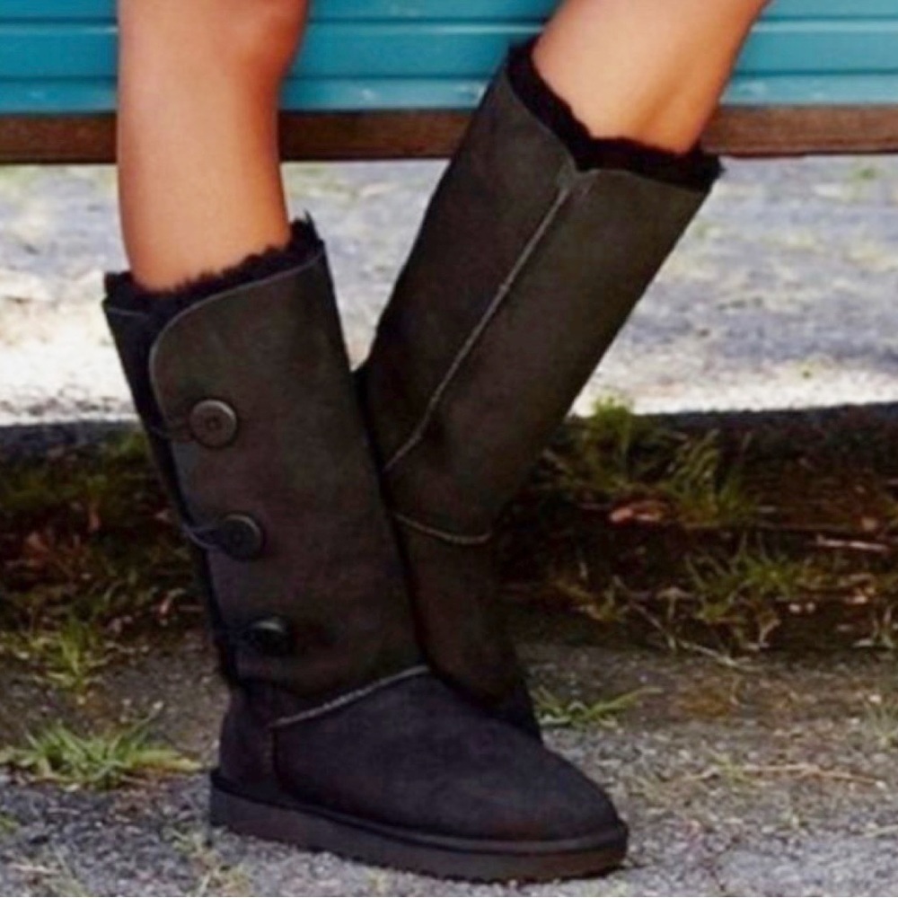 UGG Talk Black Bailey Button Boots